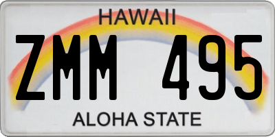 HI license plate ZMM495