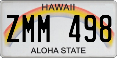 HI license plate ZMM498