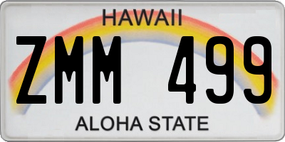HI license plate ZMM499