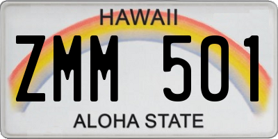 HI license plate ZMM501