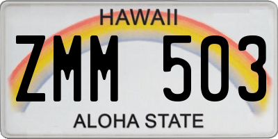 HI license plate ZMM503