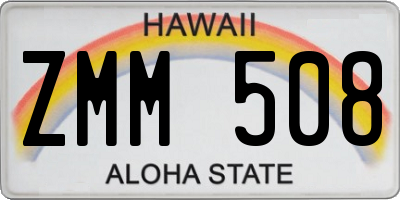 HI license plate ZMM508