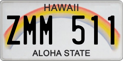 HI license plate ZMM511