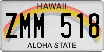 HI license plate ZMM518