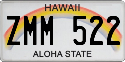 HI license plate ZMM522