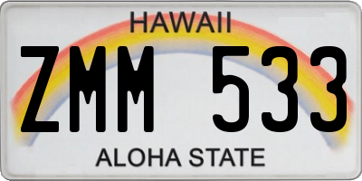 HI license plate ZMM533