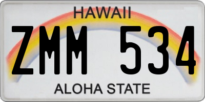 HI license plate ZMM534