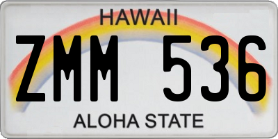 HI license plate ZMM536