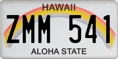 HI license plate ZMM541
