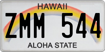 HI license plate ZMM544