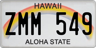 HI license plate ZMM549