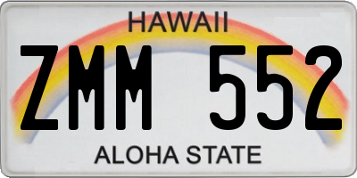 HI license plate ZMM552