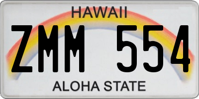 HI license plate ZMM554