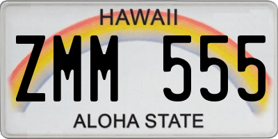 HI license plate ZMM555