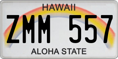 HI license plate ZMM557