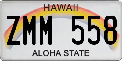HI license plate ZMM558