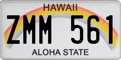HI license plate ZMM561