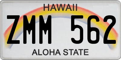 HI license plate ZMM562