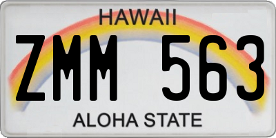 HI license plate ZMM563