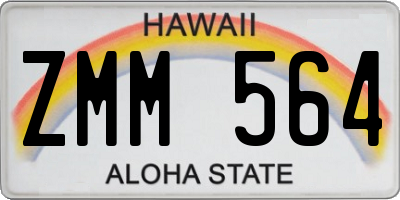 HI license plate ZMM564