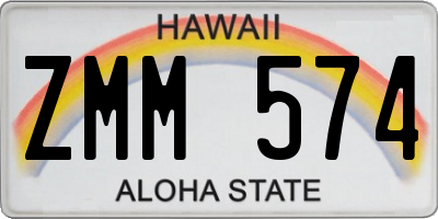 HI license plate ZMM574