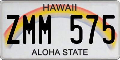 HI license plate ZMM575