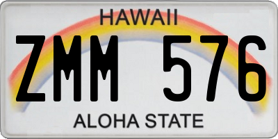 HI license plate ZMM576