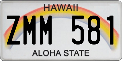 HI license plate ZMM581