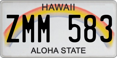 HI license plate ZMM583