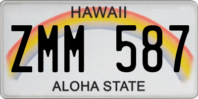 HI license plate ZMM587