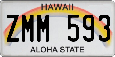 HI license plate ZMM593