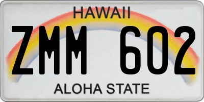 HI license plate ZMM602
