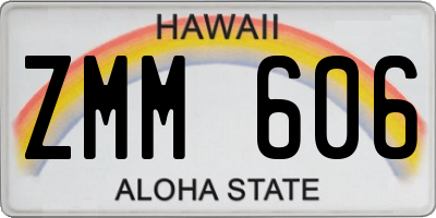HI license plate ZMM606