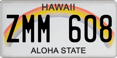 HI license plate ZMM608