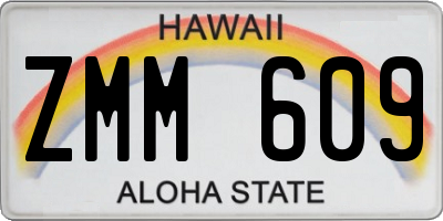 HI license plate ZMM609