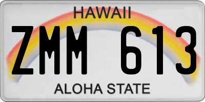 HI license plate ZMM613