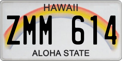 HI license plate ZMM614