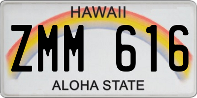 HI license plate ZMM616
