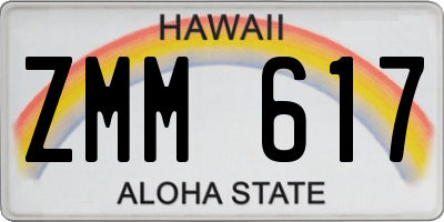 HI license plate ZMM617