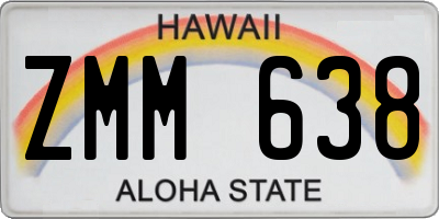 HI license plate ZMM638