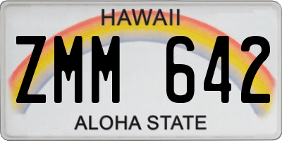 HI license plate ZMM642
