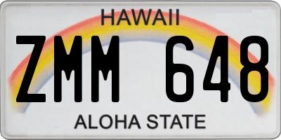 HI license plate ZMM648