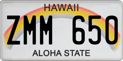 HI license plate ZMM650