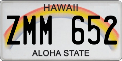 HI license plate ZMM652
