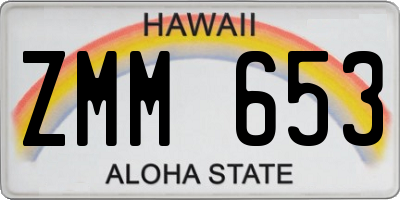 HI license plate ZMM653