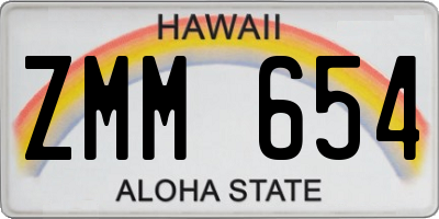 HI license plate ZMM654