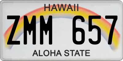HI license plate ZMM657