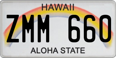 HI license plate ZMM660