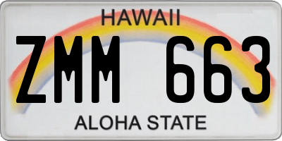 HI license plate ZMM663