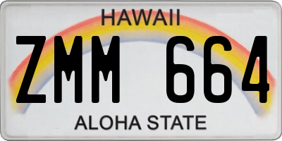 HI license plate ZMM664